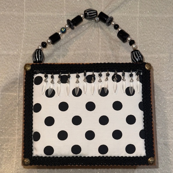 ashton magnom Handbags - Polka Dot Beaded Handle Bag